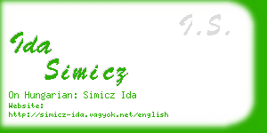 ida simicz business card